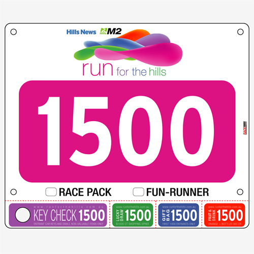 Show details for Full Colour One Sided Race Bibs with Tear off Tags