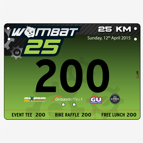 Show details for Full Colour Two Sided Economical Race Numbers with Tear off Tags