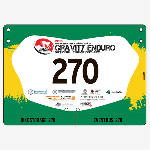 Picture of Full Colour Two Sided Economical Race Numbers with Tear off Tags