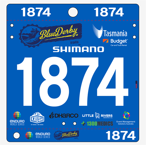 Picture of Full Colour Two Sided Economical Race Numbers with Tear off Tags