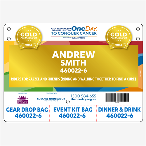 Show details for Full Colour One Sided Race Bibs with Tear off Tags