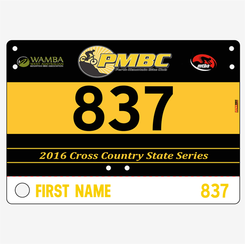 Show details for Full Colour One Sided Economical Race Numbers with Tear off Tags