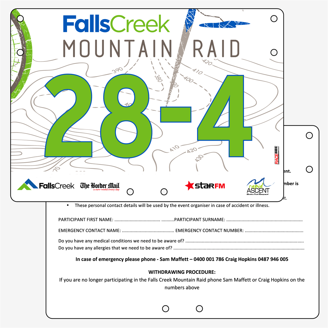 Show details for Full Colour Front, Black and White Reverse Standard Bike Plates