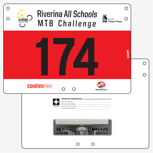 Picture of Full Colour Front, Black and White Reverse Standard Bike Plates