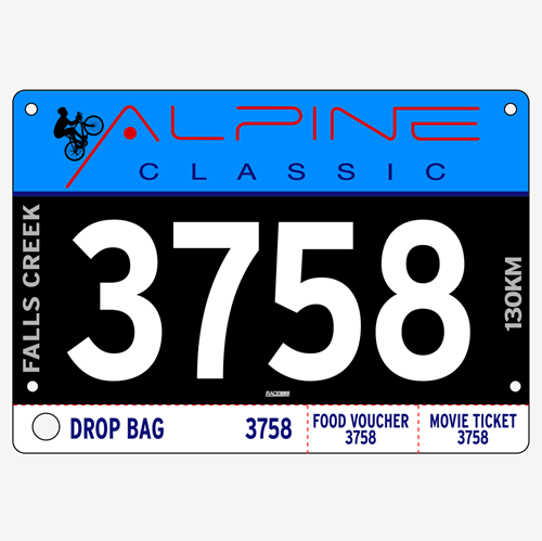 Show details for Full Colour One Sided Race Bibs with Tear off Tags