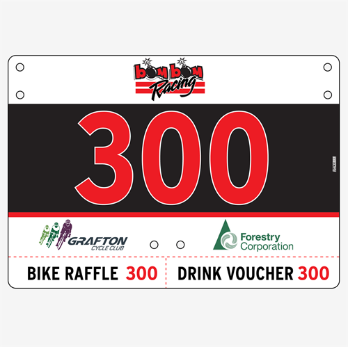 Show details for Full Colour Two Sided Economical Race Numbers with Tear off Tags