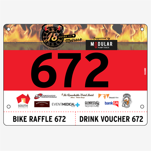 Show details for Full Colour Front, Black and White Reverse Race Bibs with Tear off Tags