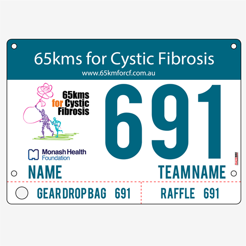Show details for Full Colour Front, Black and White Reverse Race Bibs with Tear off Tags
