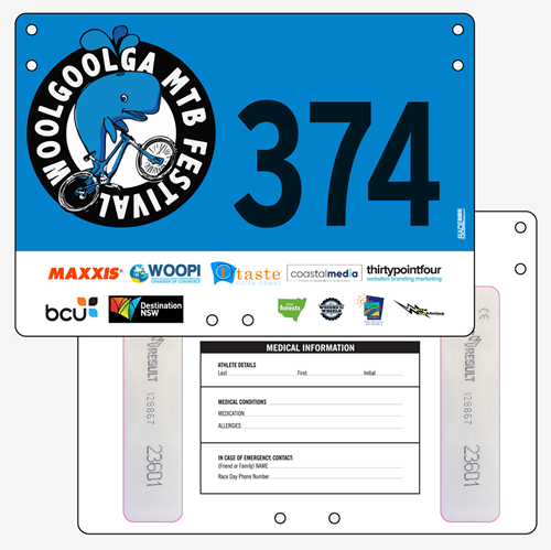 Picture of Full Colour Front, Black and White Reverse Standard Bike Plates