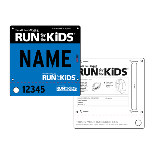 Show details for Full Colour Front, Black and White Reverse Race Bibs with Tear off Tags