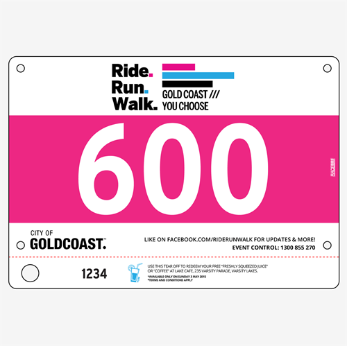 Show details for Full Colour One Sided Race Bibs with Tear off Tags