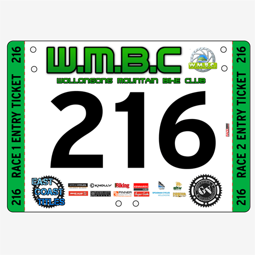 Show details for Full Colour Two Sided Economical Race Numbers with Tear off Tags