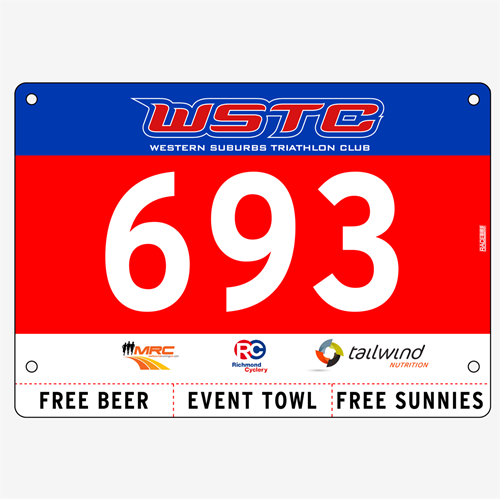 Show details for Full Colour Front, Black and White Reverse Race Bibs with Tear off Tags