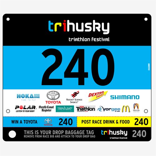 Show details for Full Colour Front, Black and White Reverse Race Bibs with Tear off Tags