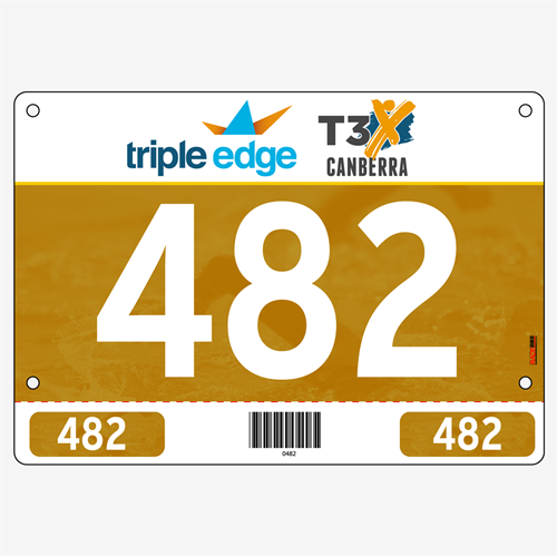 Show details for Full Colour Front, Black and White Reverse Race Bibs with Tear off Tags
