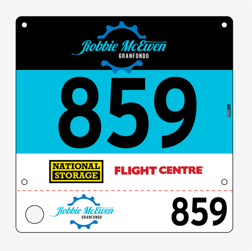 Show details for Full Colour Front, Black and White Reverse Race Bibs with Tear off Tags