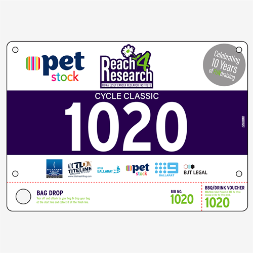 Show details for Full Colour Two Sided Race Bibs with Tear off Tags