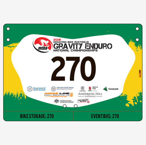 Show details for Full Colour One Sided Economical Race Numbers with Tear off Tags
