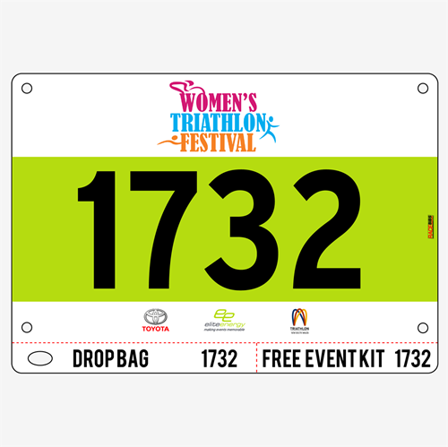 Show details for Full Colour Front, Black and White Reverse Race Bibs with Tear off Tags