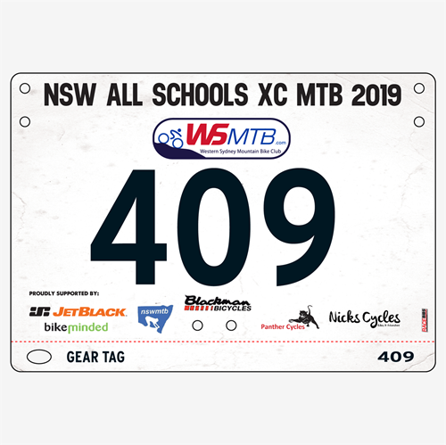 Show details for Full Colour Two Sided Economical Race Numbers with Tear off Tags