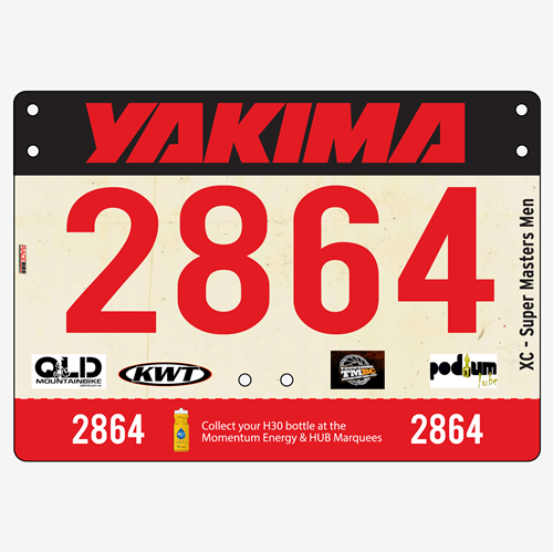 Picture of Full Colour One Sided Economical Race Numbers with Tear off Tags